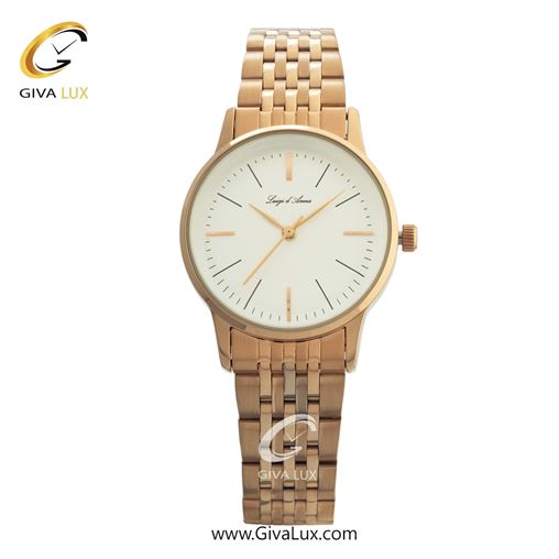 ساعت مچی اورجینال زنانه LdA | لوئیجی د آنا | Luigi d'Ana رزگلد | رزگلد| سفید صدفی| کد رفرنس 2336